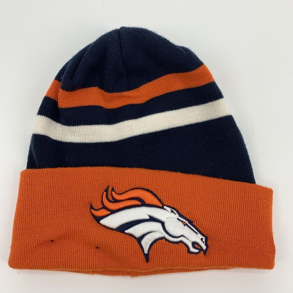 New Era NFL Denver Broncos Cuff Knit Beanie Hat Cap Orange‎ Blue White One Size